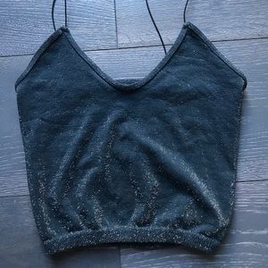 Free People blue sparkly camy